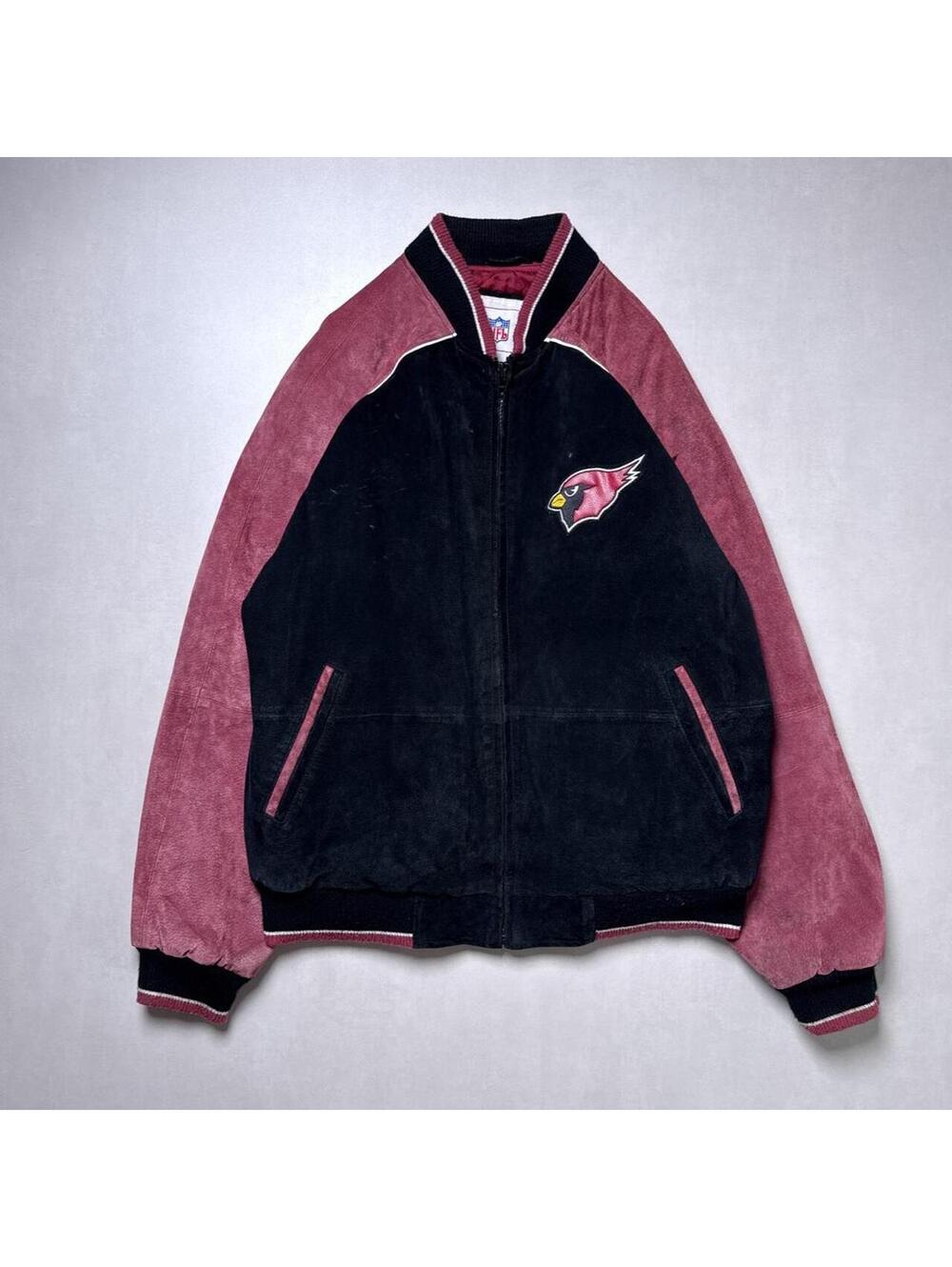 Y2K NFL Arizona Cardinals black suede varsity jacket